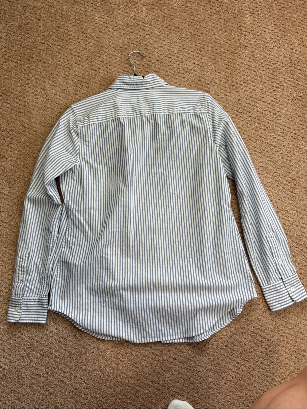 NWOT Polo by Ralph Lauren White and Navy Striped Button-Down Shirt - Picture 4 of 5